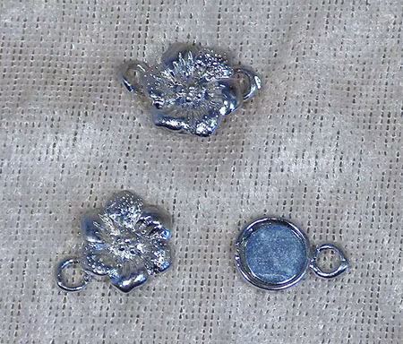 Magnetlås, blomma, antiksilver