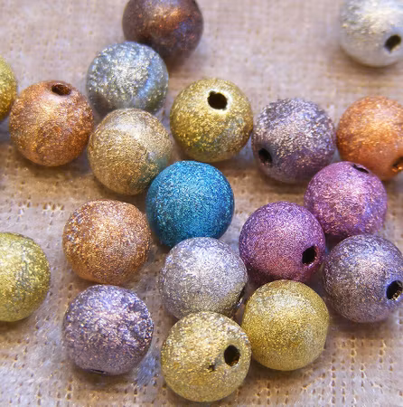 Akrylpärla, Rund, färgmix, stardust-stil, 8 mm