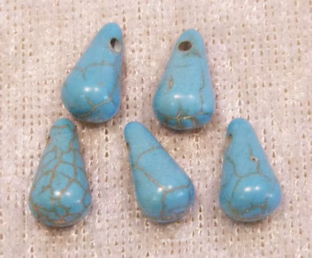 Droppe, äkta turkos, 6x11 mm