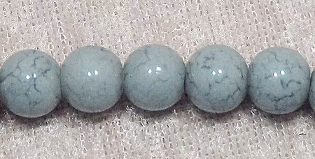 Drawbench, rund glaspärla, 8 mm, Grå/Grå