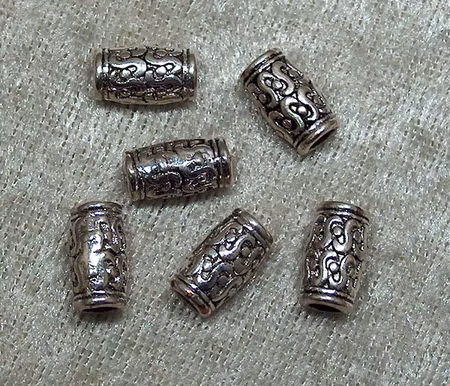 Mellandel, lätt rundad cylinder, antiksilver