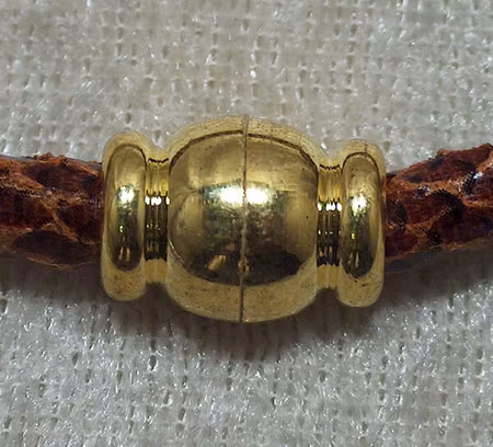 Fäste/Magnetlås, Antikguld, för 5 mm remmar