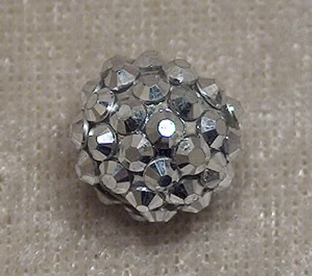 Resinstrassboll, silver/silver