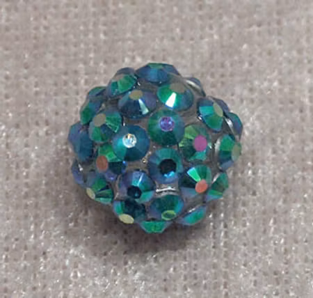 Resinstrassboll, transparent/mörk turkos