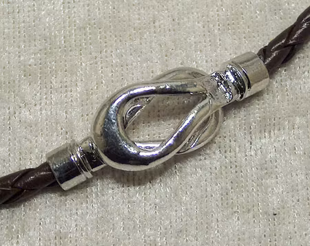 Fäste/Magnetlås, Knop, Antiksilver, för 4 mm remmar