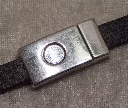 Fäste/Magnetlås, För platta remmar, Antiksilver