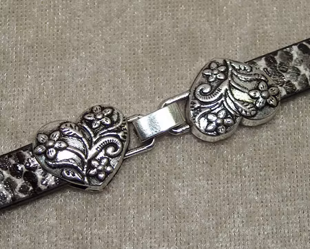 Fäste/Snäpplås, Hjärta, Antiksilver