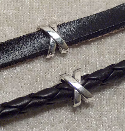 Connector/slider/mellandel, för platta och runda remmar, antiksi