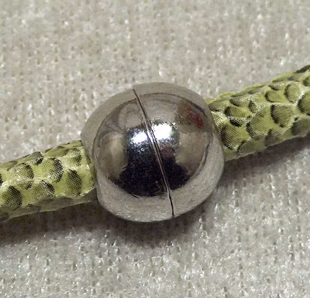 Fäste/Magnetlås, Rund, Antiksilver, för 6 mm remmar