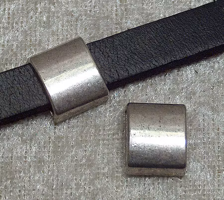 Mellandel, för platt rem, kvadrat, antiksilver