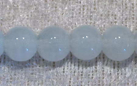 Glaspärla, imiterad jade, 6 mm, vit
