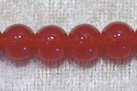 Glaspärla, imiterad jade, 8 mm, mörkröd