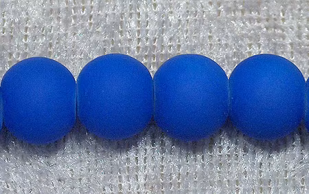 Gummerad glaspärla, kornblå, 8 mm, 2:a SORTERING!