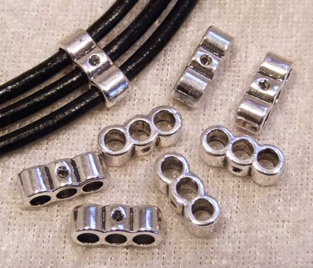 Connector, 3-raders, antiksilver