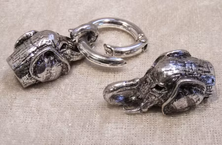 Fäste/lås, elefant, antiksilver