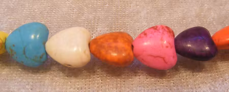 Turkoser, hjärtan, färgmix, ca 10 mm