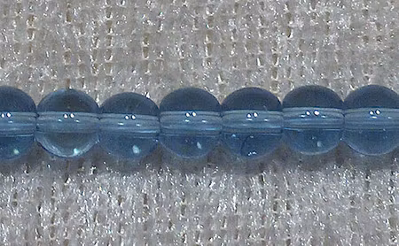 Glaspärla, Rund, Ljusblå, 7 mm