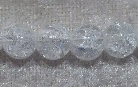 Krackelerad glaspärla, 6 mm, Transparent