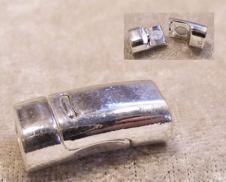 Fäste/Magnetlås, ovalt fäste, silver