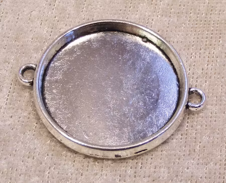 Cabochonstomme/connector, antiksilver