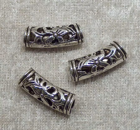 Rör med genombrutet mönster, antiksilver