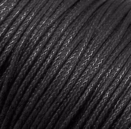 Vaxad bomull, Svart, 1,5 mm