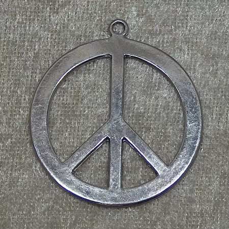 Peacehänge, stort, antiksilver