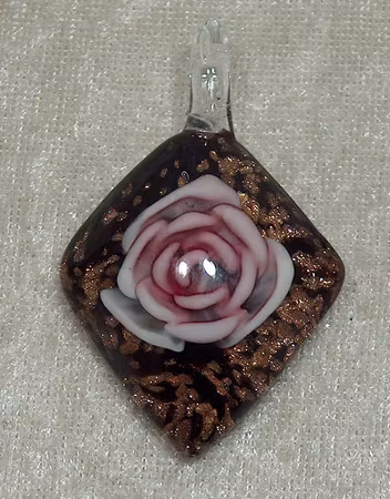 Glashänge, Romb, Svart/guldfoil/rosa
