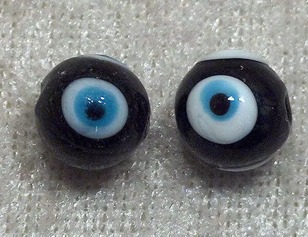 Ögonpärlor, Svart, 10 mm