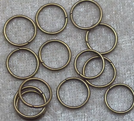 Bindringar, Antikbrons, 10 x 1 mm