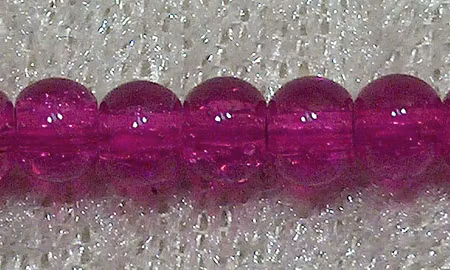 Krackelerad glaspärla, 4 mm, Mörk fuchsia