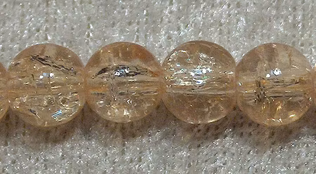 Krackelerad glaspärla, 8 mm, Champagne