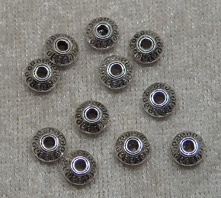 Mellandel, Bicone med krusiduller, Antiksilver