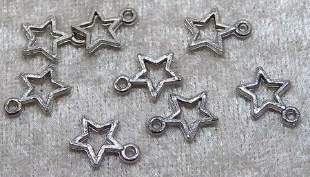 Stjärnberlock, antiksilver, 9x12 mm