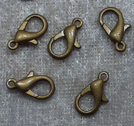 Karbinlås, brons, 10 mm