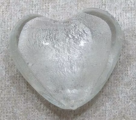 Silverfoil L hjärta, Transparent, 33x33 mm