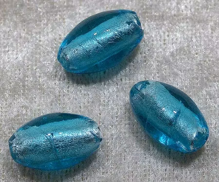Silverfoil oval, 14x19 mm, Ljus turkos