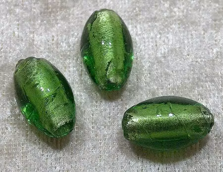 Silverfoil oval, 14x19 mm, Grön