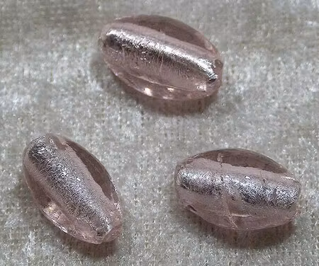Silverfoil oval, 14x19 mm, Ljusrosa