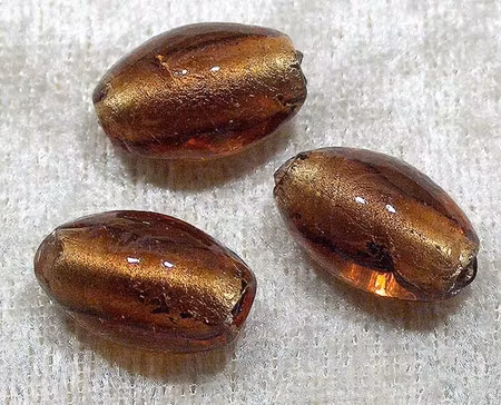 Silverfoil oval, 14x19 mm, Brun