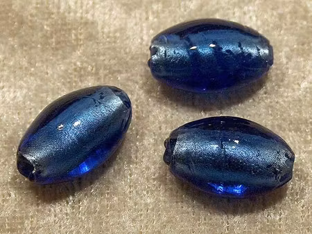 Silverfoil oval, 14x19 mm, Blå