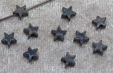 Stjärna hematit,  6x6x3 mm