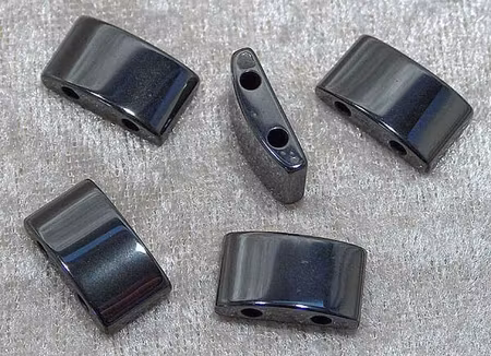 Hematit connector, 10x18 mm, magnetisk