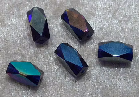 Facetterad rektangel, Kornblå, Multicolor plated
