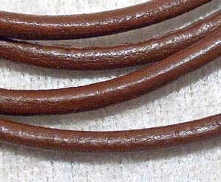 Läderrem, brun 3 mm