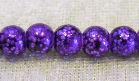 Marmorerad glaspärla, indigo/svart, 6 mm
