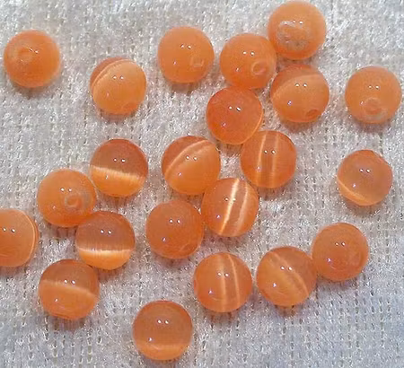 Cats Eye, 6 mm, Ljusorange