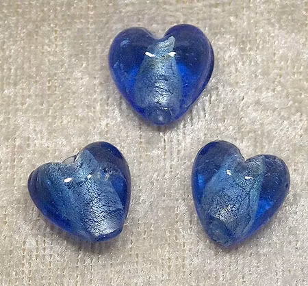 Silverfoil hjärta, XS, Blå, 12x12 mm
