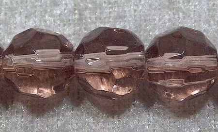 Facetterad rund kristallpärla, Ljus ametist, 12 mm