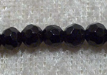 Facetterad rund kristallpärla, Svart, 4 mm